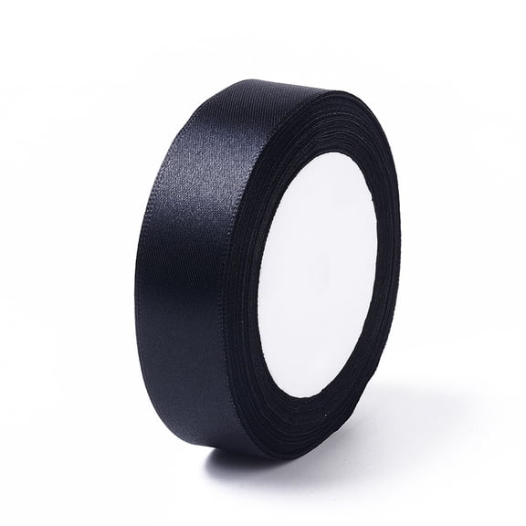 Satin Ribbon for DIY Garment Hairbow Accessory Black about 1 inch(25mm) wide 25yards/roll(22.86m/roll)