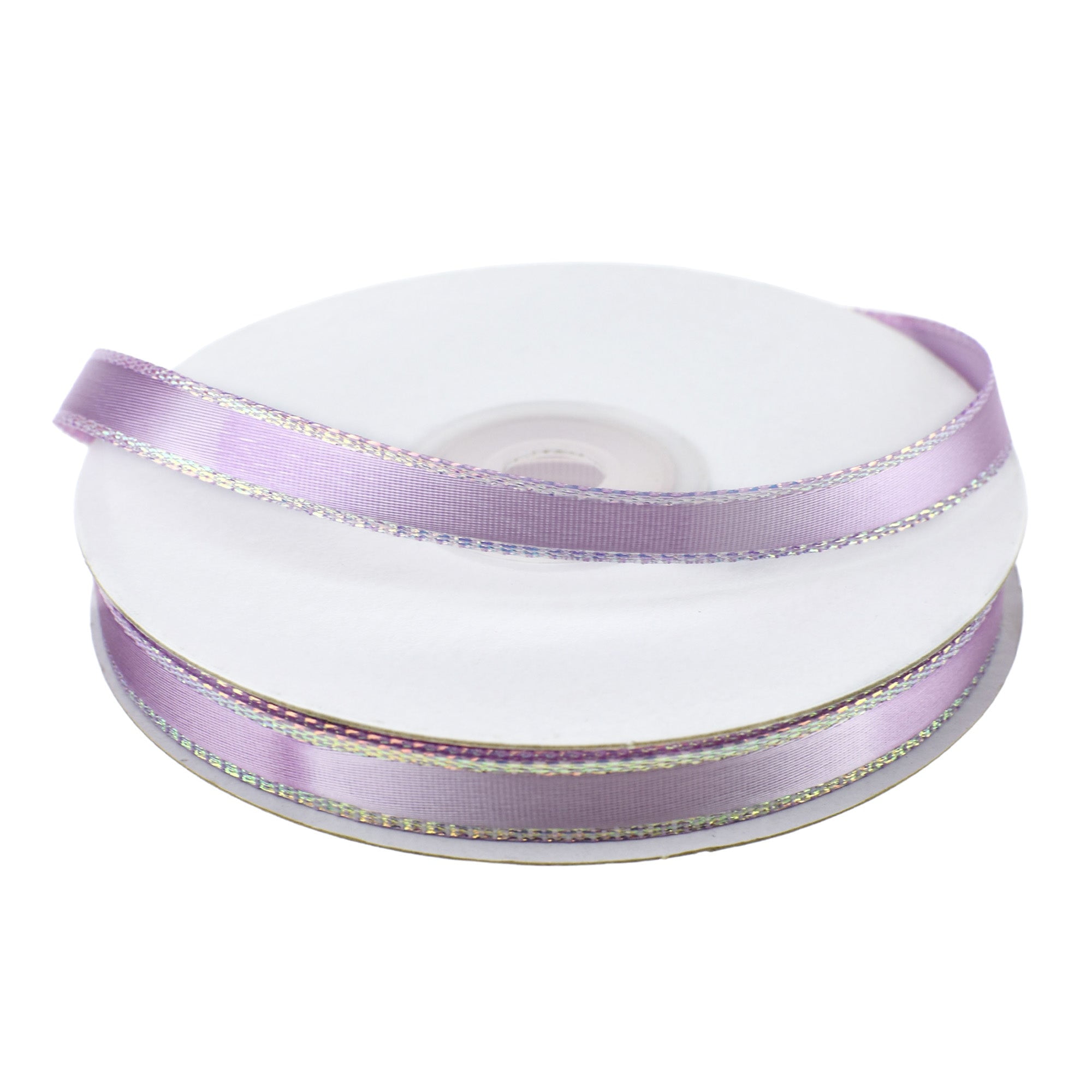 FIREFLY IMPORTS Satin Ribbon with Iridescent Edge, 3/8-inch, 25-yard, Lavender