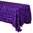 thumbnail image 1 of Satin Rosette 3D Pop-Up Floral Tablecloth Purple, 1 of 1