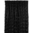 thumbnail image 1 of Satin Rosette 3D Pop up Flower Single Curtain Panel 54 Inch Wide Black, 1 of 1