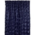thumbnail image 1 of Satin Rosette 3D Pop up Flower Single Curtain Panel 54 Inch Wide Navy, 1 of 1