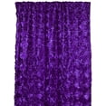 thumbnail image 1 of Satin Rosette 3D Pop up Flower Single Curtain Panel 54 Inch Wide Purple, 1 of 1