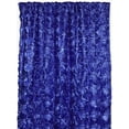 thumbnail image 1 of Satin Rosette 3D Pop up Flower Single Curtain Panel 54 Inch Wide Royal Blue, 1 of 1