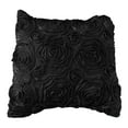 thumbnail image 1 of Satin Rosette Decorative Throw Pillow/Sham Cushion Cover Black, 1 of 3