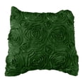 thumbnail image 1 of Satin Rosette Decorative Throw Pillow/Sham Cushion Cover Hunter Green, 1 of 3