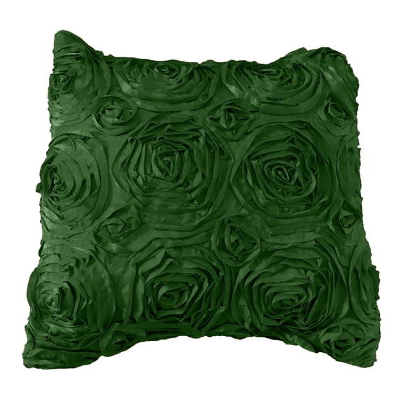 Satin Rosette Decorative Throw Pillow/Sham Cushion Cover Hunter Green
