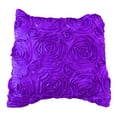 thumbnail image 1 of Satin Rosette Decorative Throw Pillow/Sham Cushion Cover Purple, 1 of 3