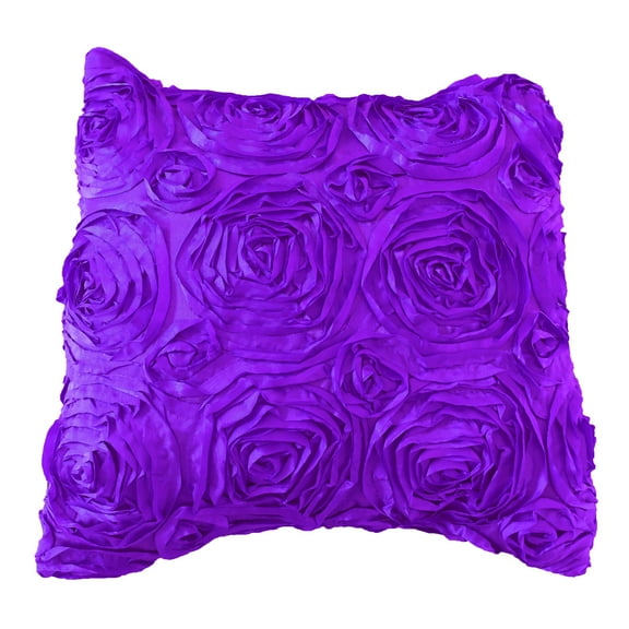 Satin Rosette Decorative Throw Pillow/Sham Cushion Cover Purple