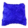 thumbnail image 1 of Satin Rosette Decorative Throw Pillow/Sham Cushion Cover Royal Blue, 1 of 3