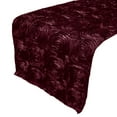 thumbnail image 1 of Satin Rosette Table Runner Raised Roses Burgundy, 1 of 1