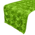 thumbnail image 1 of Satin Rosette Table Runner Raised Roses Lime Green, 1 of 1