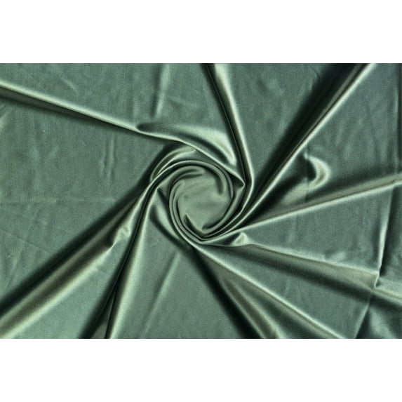 LitLook Royal Knit Satin Fabric by the Yard - 60" Wide 4-Way Stretch Silky Satin Cloth Fabric for Bridal Wear, Dresses, Dancewear & Costumes - Moss