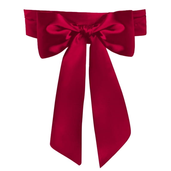Satin Sash Belt for Bridal Wedding Bridesmaid Special Occasion Dresses Belt (3.5'' Wide x 98.4in Length, Red)