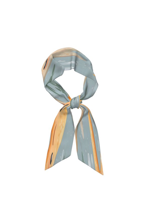 Satin Scarf For Women Multi Functional Lightweight Soft Fashion Neck Scarf Hair Tie Headband Handbag Charm Belt Wrap Accessory For Travel Party Daily Use Cute Smiling Starfish