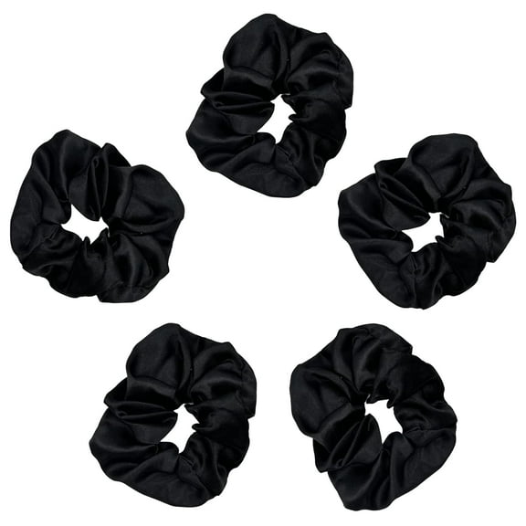 Satin Scrunchies, Softer than Silk, Hair Scrunchies for Frizz Prevention, Satin Hair Ties for Breakage Prevention and Gentle Style Preservation, Sleep and Night Scrunchie, 5 Pack, Blush