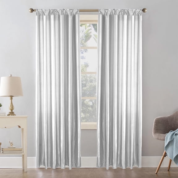 Satin Shade Curtains, 100x250cm Large Window Panel, Polyester Decorative Screen for Living Room Bedroom, Elegant Holiday Wedding Backdrop Drape