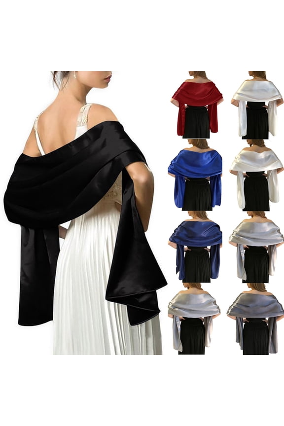 Satin Shawl Wrap for Women Evening Dresses LSQii Trendy Elegant Soft Large Pashminas Wrap Bridal Wedding Party Cover Up Scarve Fashion Accessories Summer Sales