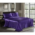 thumbnail image 1 of Satin Sheets California King [4-Piece, Purple] Luxury Silky Bed Sheets - Extra Soft 1800 Microfiber Sheet Set, Wrinkle, Fade, Stain Resistant - Deep Pocket Fitted Sheet, Flat Sheet, Pillow Cases, 1 of 6