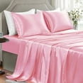 thumbnail image 1 of Satin Sheets California King Size - 4 Pieces Luxury Silky Soft Bed Sheets, Wrinkle-Free Light Pink Satin Silk Sheet Set with 1 Deep Pocket Fitted Sheet, 1 Flat Sheet, 2 Pillow Cases, 1 of 8
