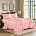 thumbnail image 1 of Satin Sheets Queen [4-Piece, Pink] Hotel Luxury Silky Bed Sheets - Extra Soft 1800 Microfiber Sheet Set, Wrinkle, Fade, Stain Resistant - Deep Pocket Fitted Sheet, Flat Sheet, Pillow Cases, 1 of 8