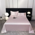 thumbnail image 1 of Satin Sheets Set - 3 Piece Summer Ice Satin Bed Sheets Set with Deep Pocket, Luxury Silk Satin Sheet Set (1 Flat Sheet,2 Pillow Cases), 1 of 8