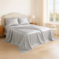 thumbnail image 1 of Satin Sheets Set – 4 Piece Luxury Silk Feel Bedding, Ultra Soft & Wrinkle Free with Deep Pocket, Cooling Comfort for Hair and Skin, 1 of 5