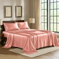 thumbnail image 1 of Satin Sheets Twin [3-Piece, Blush Pink] Hotel Luxury Silky Bed Sheets - Extra Soft 1800 Microfiber Sheet Set, Wrinkle, Fade, Stain Resistant - Deep Pocket Fitted Sheet, Flat Sheet, Pillow Cases, 1 of 8