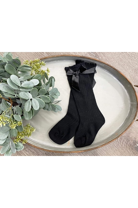 Satin Shimmer Bow Socks