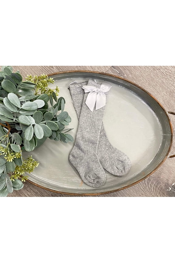 Satin Shimmer Bow Socks