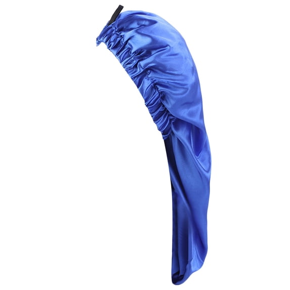 Satin Shower Cap for Women qinhaie Soft Satin Bonnet for Sleeping, Double Layer or Large Long Hair Cap for Women with Curly Hair Braids, Breathable Night HeadwrapDouble Layer Dark blue One Size