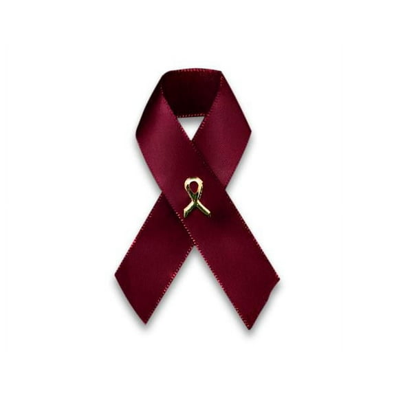 Satin Sickle Cell Anemia Awareness Ribbon Pins