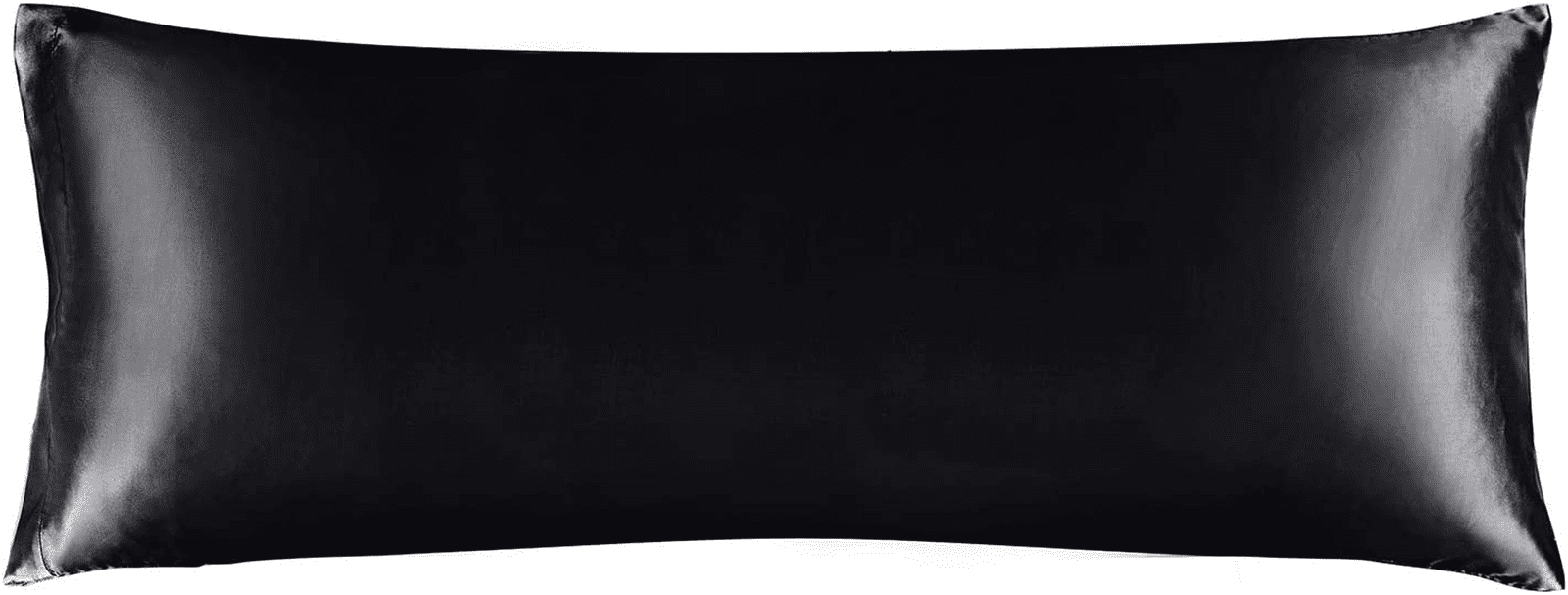 Satin Silk Body Pillow Pillowcase for Hair and Skin, Premium and Silky Black Lon
