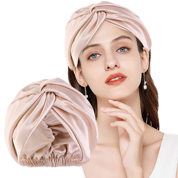 Satin Silk Bonnet Sleep Cap For Women Extra Large Reversible Adjustable Curly Natural Hair Night