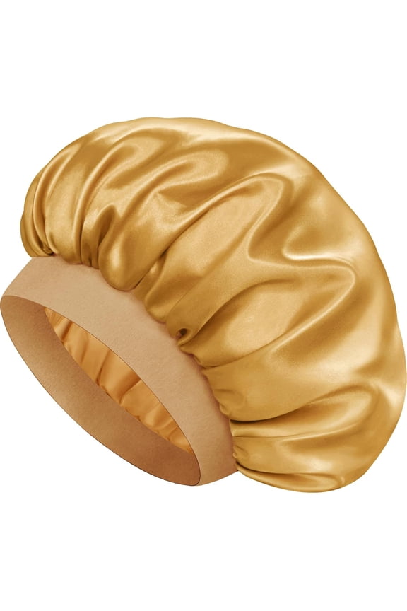 Satin Silk Bonnet for Sleeping, Double Layer Silk Sleep Cap for Men & Women, Soft Satin Lined Bonnet for Curly Hair