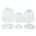 thumbnail image 1 of HNMKIU Button Down Pajamas Sets Solid Two Piece Family Matching Sleepwear Loungewear Long Sleeve Nightwear White,Women:XXL, 1 of 9
