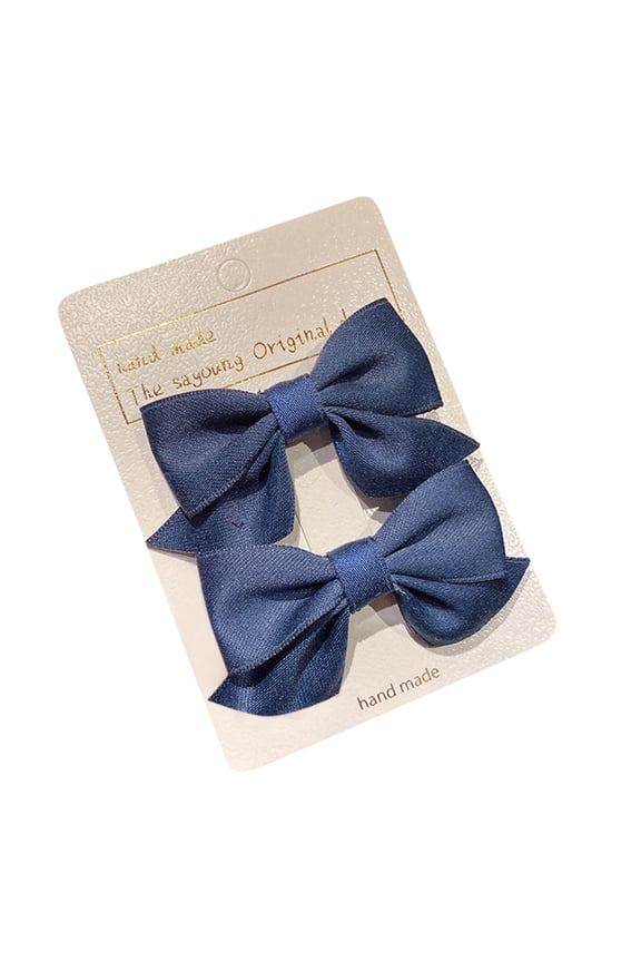 Satin Silk Hair Bow Clips for Women & Girls, Long Tassel Christmas Hair Bows, Sturdy Ribbon Clips for Braids, Ponytails, Pigtails - Cute Holiday Hair Accessories, Gift Idea