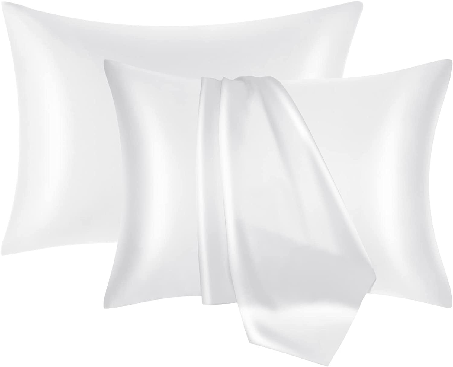 EHEYCIGA Satin Pillowcase for Hair and Skin Silk Pillowcase Set of 2 Rose  Tauge Soft Pillow Cases 2 Pack King Size 20X40 Inches