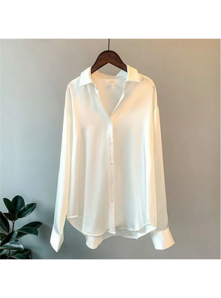 Womens Silk Shirts V Neck Long Sleeve Dressy Formal Going out Tops
