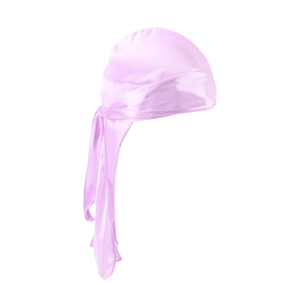 Satin Silky Bandanas for Men Women, Premium Deluxe Du-Rag with Long Wide Straps, Soft Long Tie Skull Beanie Cap, Durag Headwear for 360 Waves, Daily Hair Styling Accessory Unisex,Light Purple