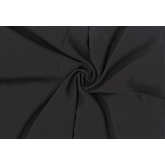 Satin Silky Fabric by the Yard Shiny Dress Craft Sewing Top Fabric (BLACK, ByYard)