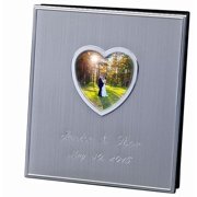 Satin Silver Album with Heart Cover Frame holds 120 4x6 photos - 4x6