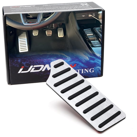Satin Silver Racing Sports Style Foot Rest Dead Pedal Cover For Honda 2016-up Gen10 Gen11 Civic; For Acura 2023-up Integra