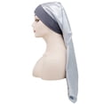 thumbnail image 1 of Satin Sleep Cap for Long Hair High Elasticity Wide Band Bonnet Hair Wrap for Braids and Curls Unisex Hair Care Night Hat Gray, 1 of 2