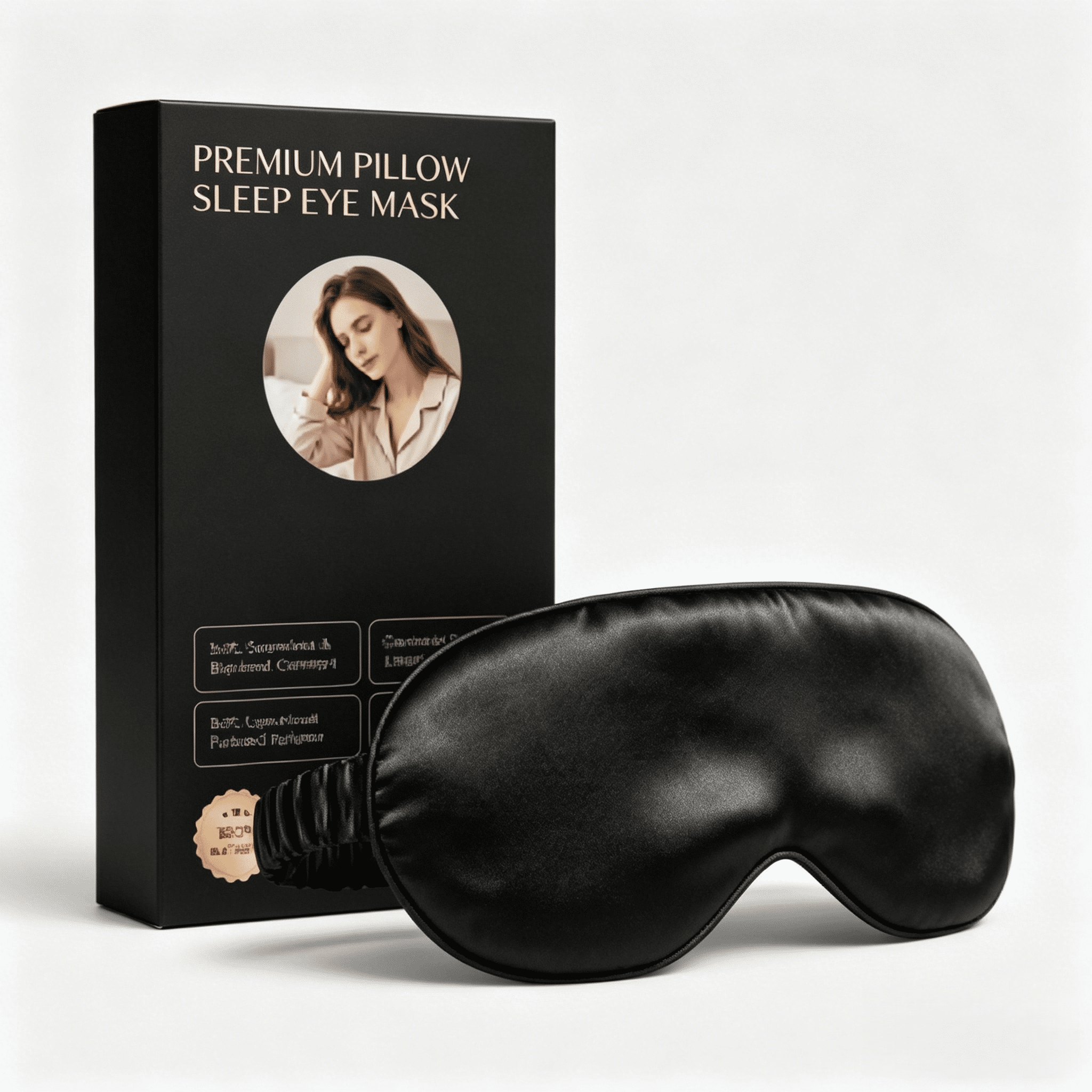 Satin Sleep Cover, Soft Eye Blindfold for Sleeping, Light-Blocking Mask for Travel, Bedtime and Relaxation Routine, Black
