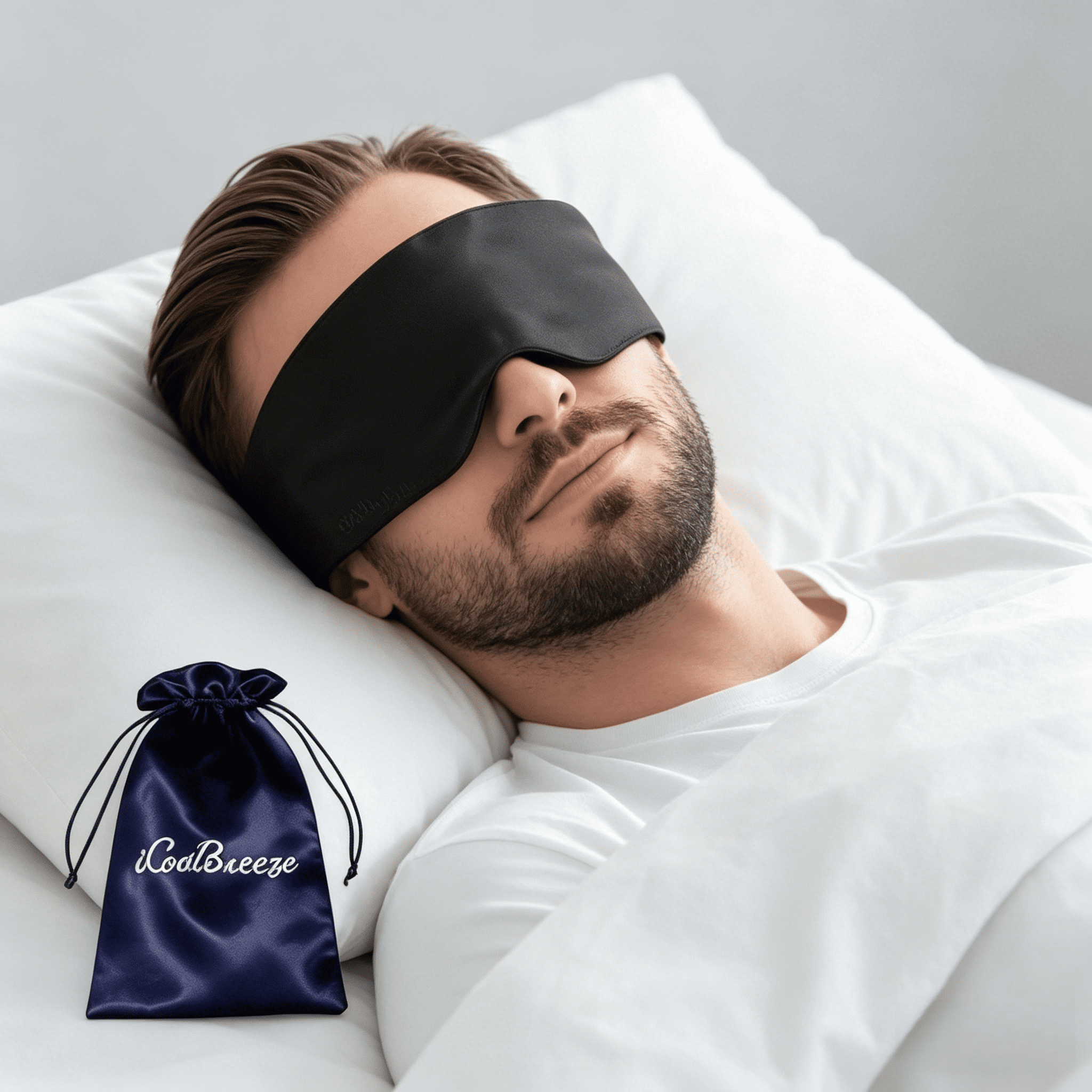 Satin Sleep Mask, Light-Blocking Sleeping Blindfold for Women and Men, Soft Eye Cover for Night Sleep, Travel and Naps, Black