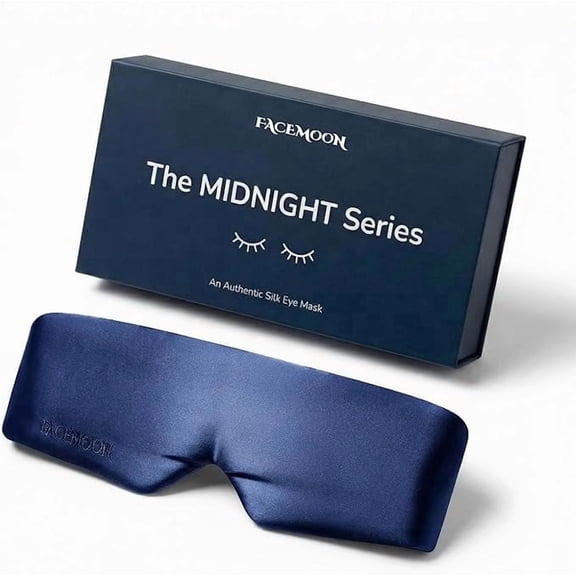 Satin Sleeping Blindfold, Smooth Eye Mask for Sleep, Light-Blocking Design for Home, Flights and Daytime Naps, Blue