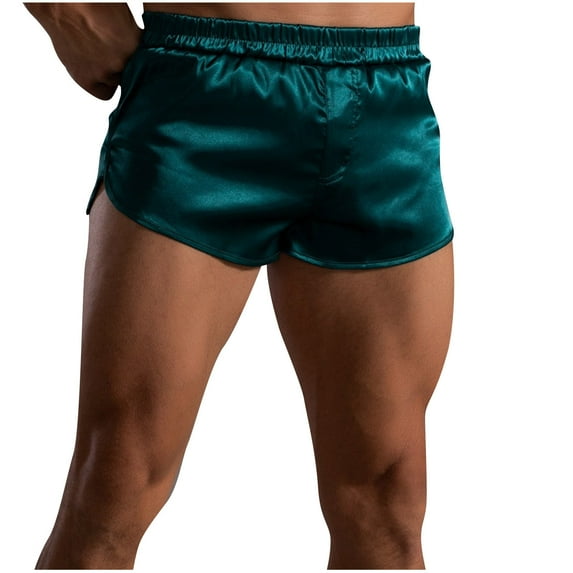Satin Slik Pajama Shorts for Men Summer Sexy Pj Bottoms Casual Solid Lounge Sleepwear Shorts