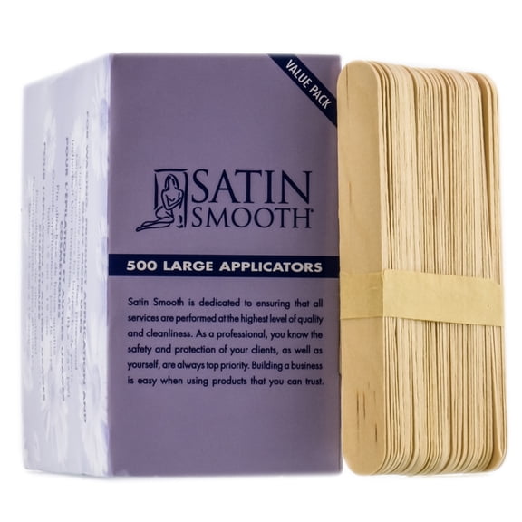 Satin Smooth Hair Waxing Large Applicators For Arms, Armpit, Legs, Chest, And Back Unwanted Hair Removal 500 count