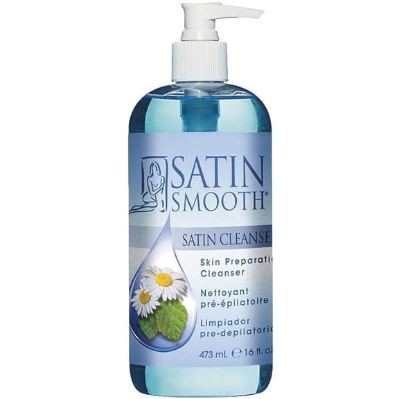 Satin Smooth Pre Wax Cleanser, Antiseptic Skin Cleanser with Glycerin and Witch Hazel for Skin Prep, 16 fl oz