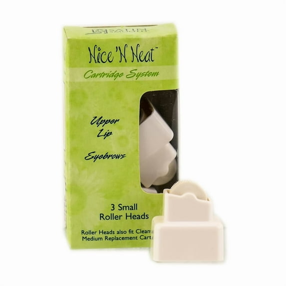 Satin Smooth Nice N Neat Upper Lip Eyebrows Cartridge System ( 3 Small Roller Heads)